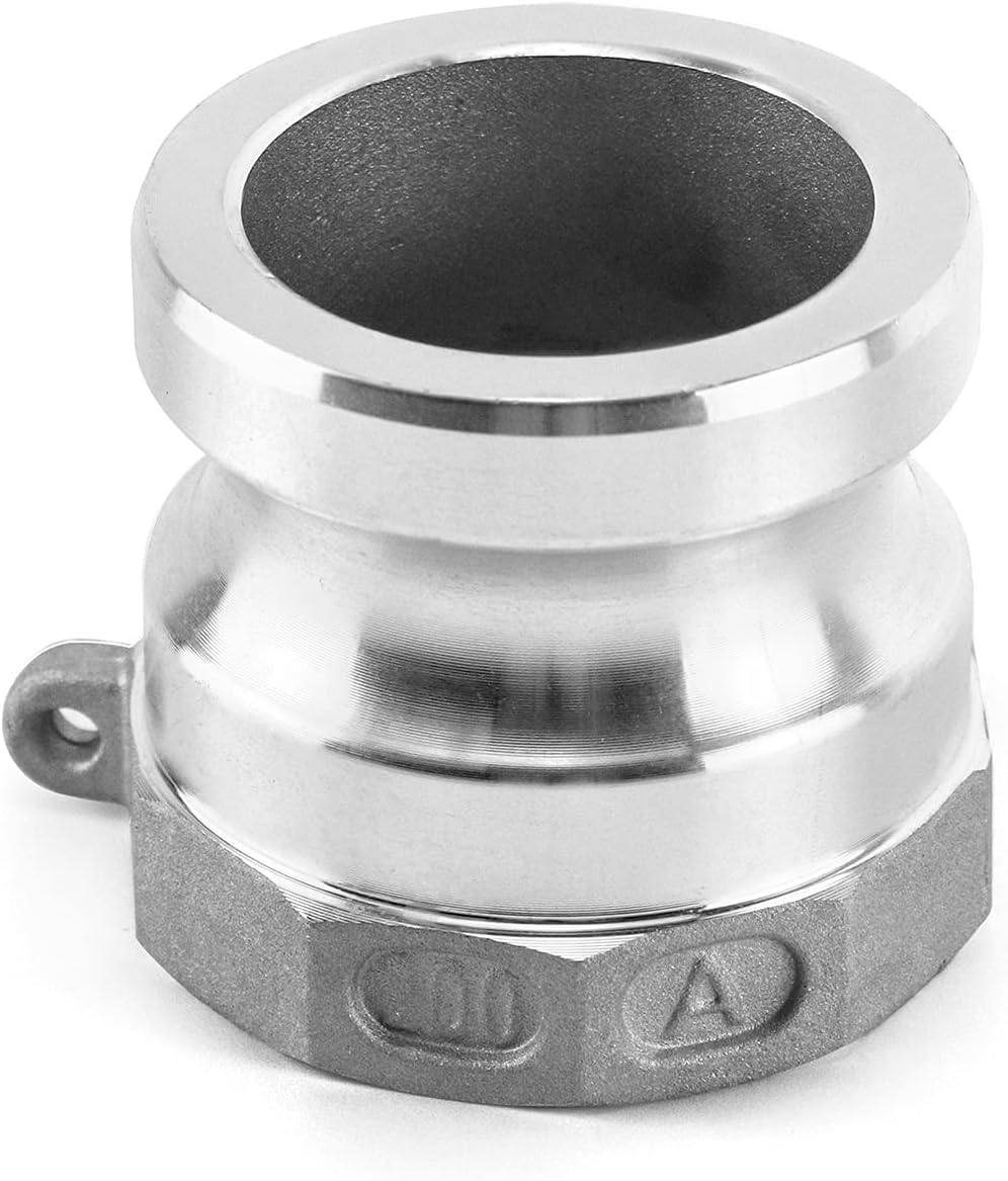 QWORK Camlock House Fitting, 2 Pack Aluminum Type A Cam and Groove Hose Fitting, 2" Plug x 2" NPT Female : Industrial & Scientific