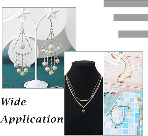 Vista 53 de Mega Pet Cadena de acero inoxidable de 16.4 pies/16.4 ft, color metálico, cadena de eslabones cubanos sin soldar, cadenas de cable facetado, cadena