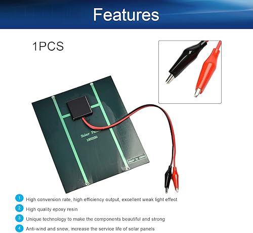 Miniatura 3 de Bettomshin 1 unidad de mini paneles solares de 5 V 2.5 W, células solares policristalinas, módulo de panel micro solar para juguetes eléctricos
