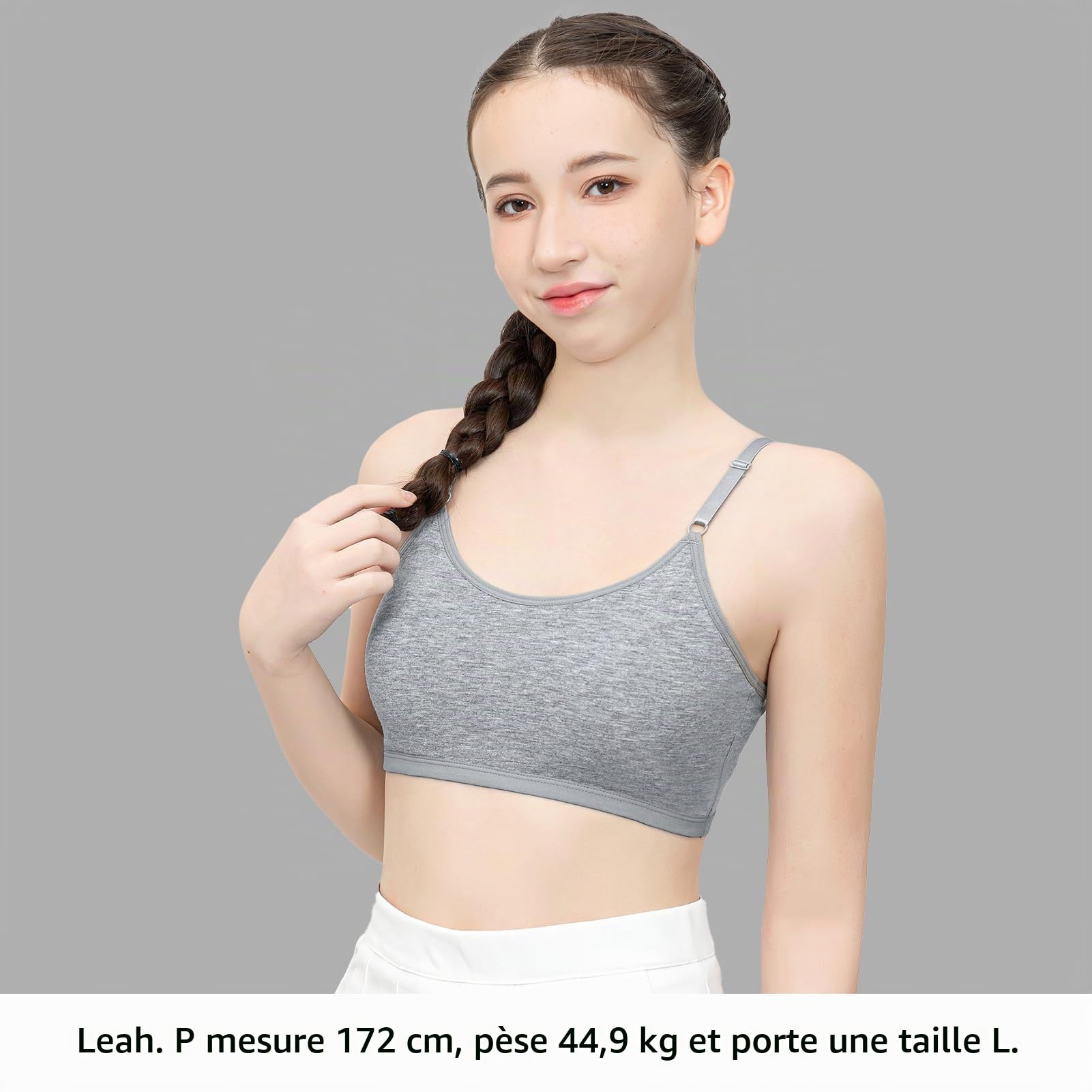 SALIA GIRL Soutiens-Gorge Camisoles de Sport en Coton pour Adolescentes, Tailles 10 à 16, avec Bretelles réglables et Coussinets Fixes