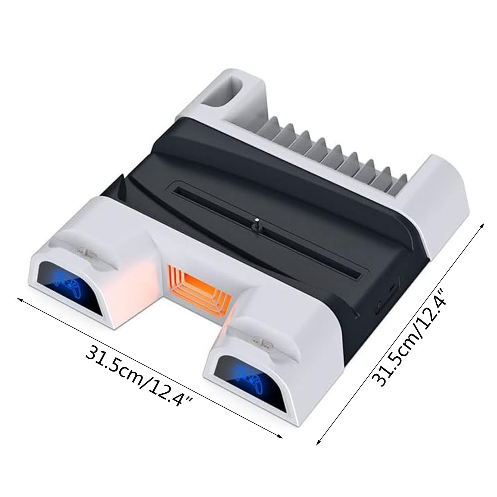 Base de carga para controlador, soporte de refrigeración integrado con dos ventiladores de refrigeración con soportes de almacenamiento de disco para consola de juegos P5, soporte de cargador de