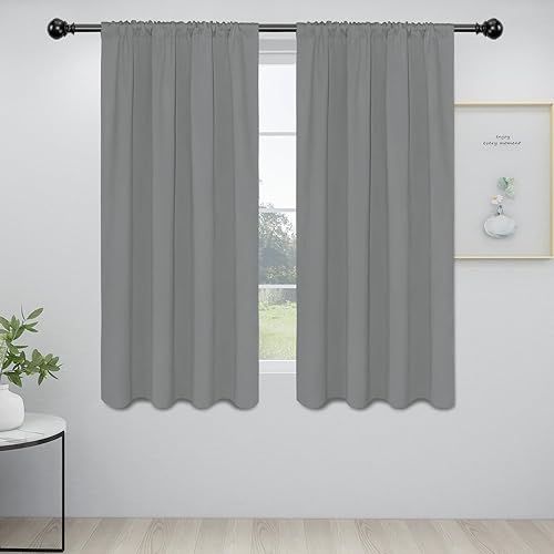 Miniatura 56 de Easy-Going Cortinas opacas con bolsillo para barra para dormitorio, cortinas de ventana para oscurecer la habitación para sala de estar, cortinas de