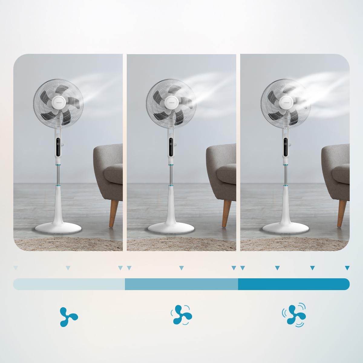 Cecotec Ventilatore da terra con telecomando EnergySilence 1600 Moskito, 65 W, funzione repellente per zanzare, timer, controllo touch, display LED, 10 velocità e 3 modalità, Bianco