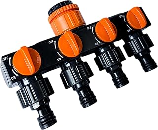 Divisor De Manguera - Durable Sin Fugas, Distribuidor De Tuberías Para Mangueras De Jardín, Conector De Grifo Múltiple De 4 Vías, Distribuidor De Agua Antigoteo | El Colector De Cuatro Vías Cuenta Con