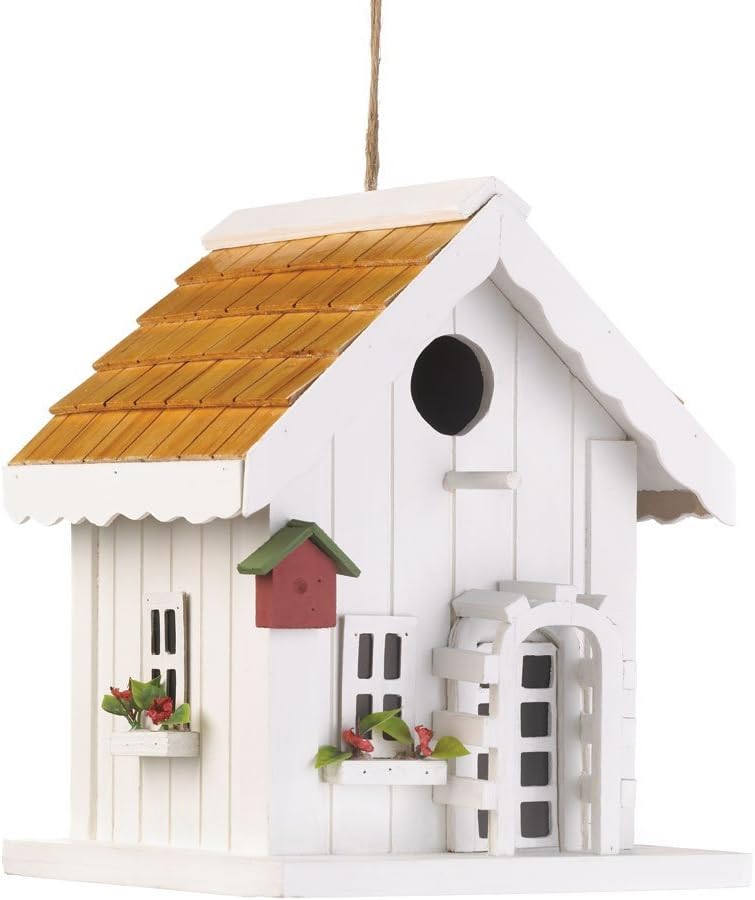VERDUGO GIFT 10015112 15112 White Trellis Birdhouse, Multicolor
