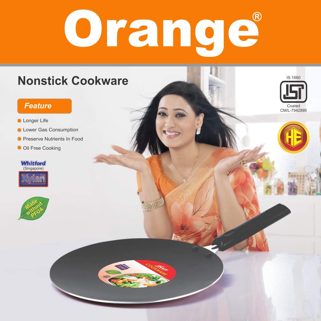 Chapati Tawa Non-Stick - 275mm Aluminum Roti Pan With Wooden Spatula ...
