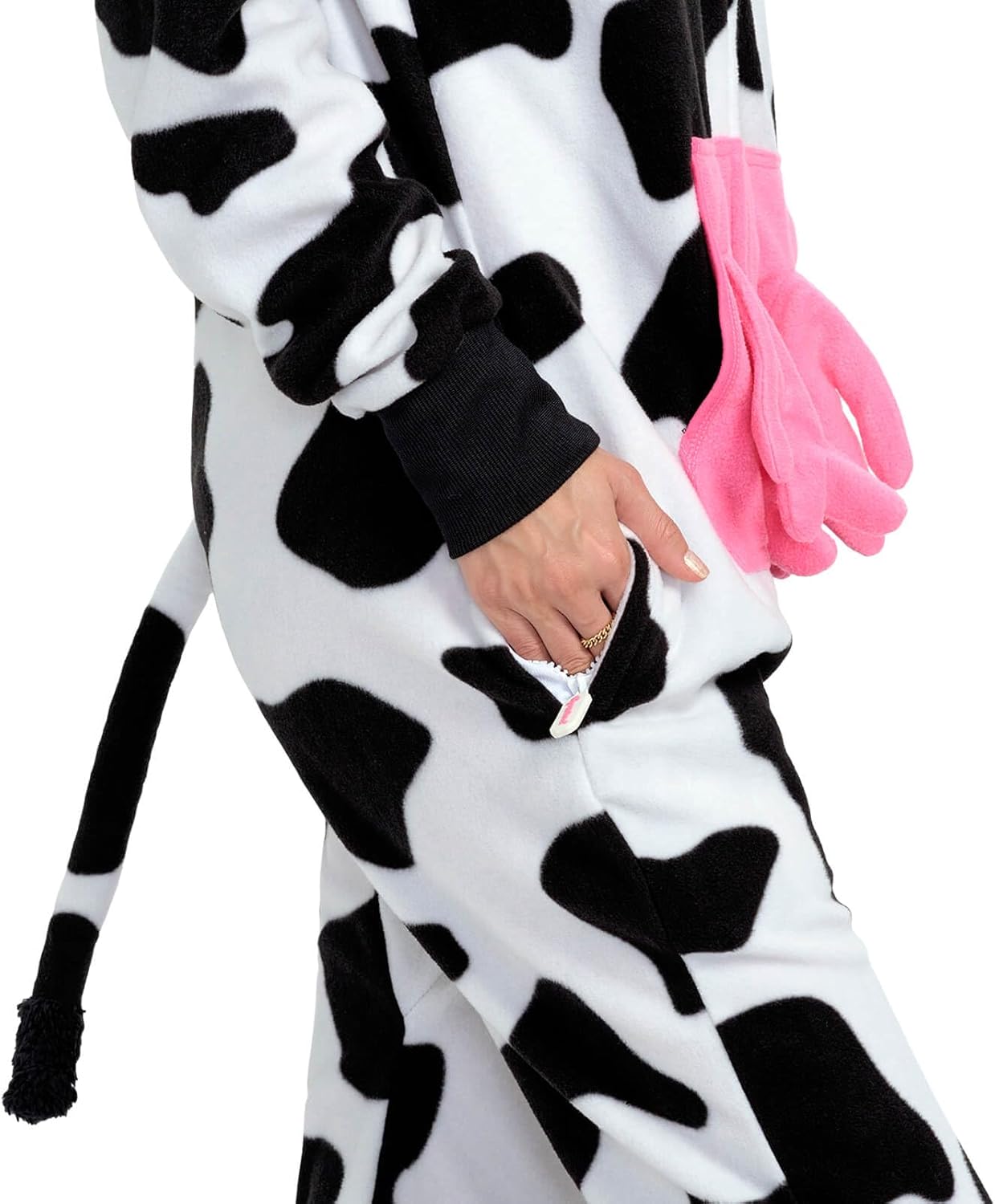 Tipsy Elves Cow Halloween Costume For Women - Classic Farm Animal Hooded Onesie Jumpsuit