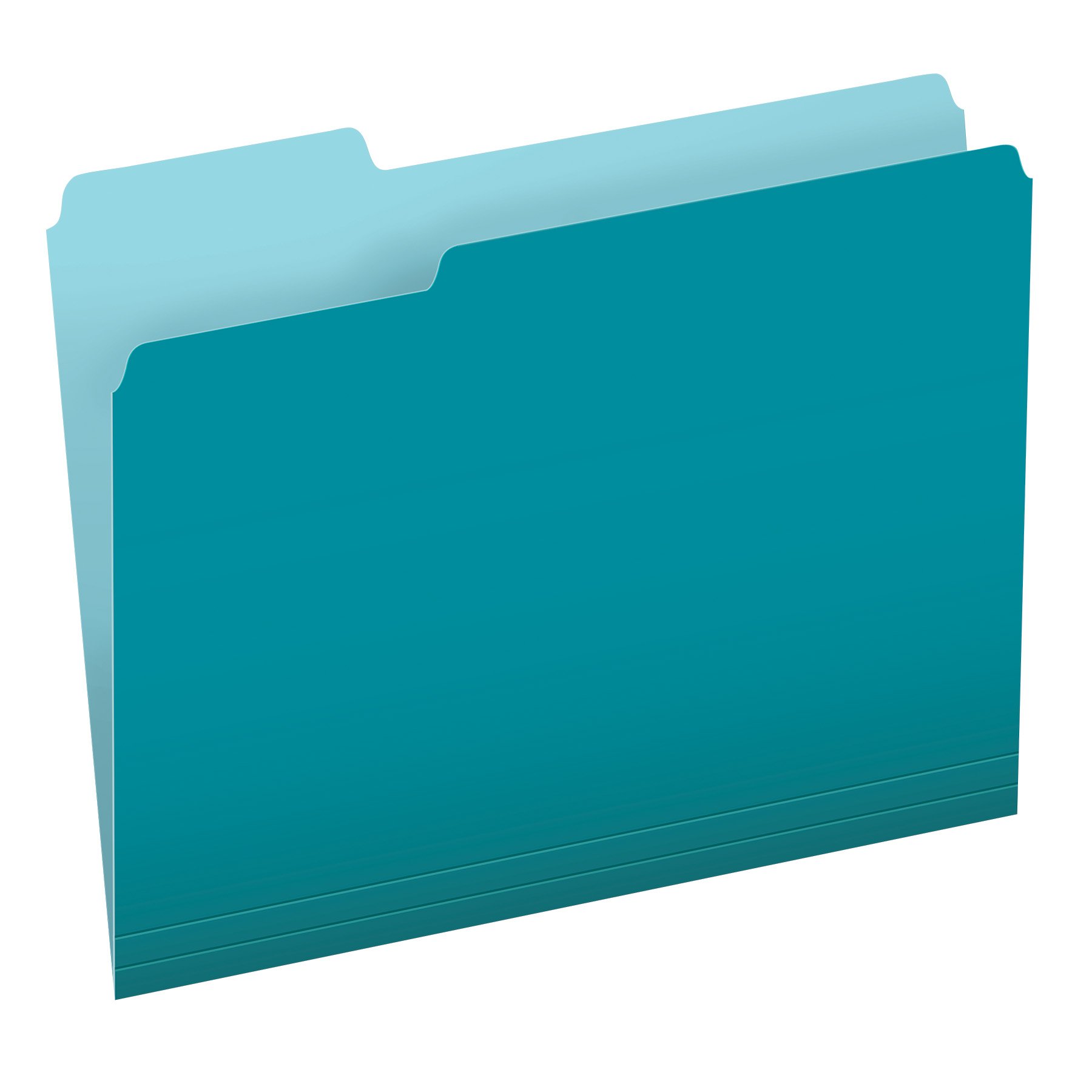 Pendaflex Two-Tone Color File Folders, Letter Size, 1/3 Cut, Teal, 100 Per Box (152 1/3 Tea) — image 1