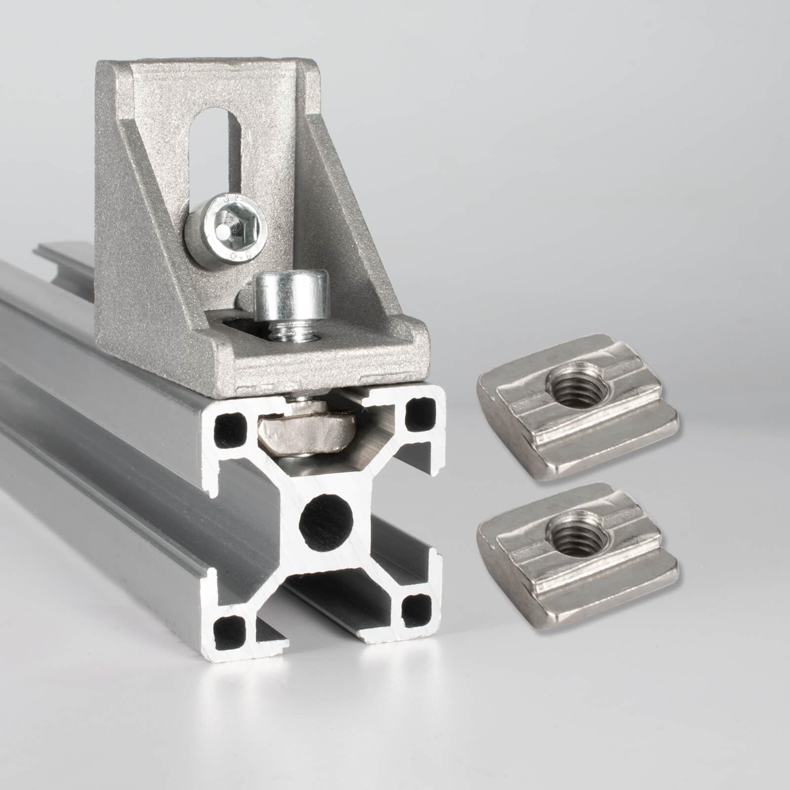 Hexizexi 60 stuks M6 kogelmoeren 8-serie 30 M6 glijmoeren van koolstofstaal met veerkogel voor aluminium profielen 3D-printers CNC-machines Europese norm