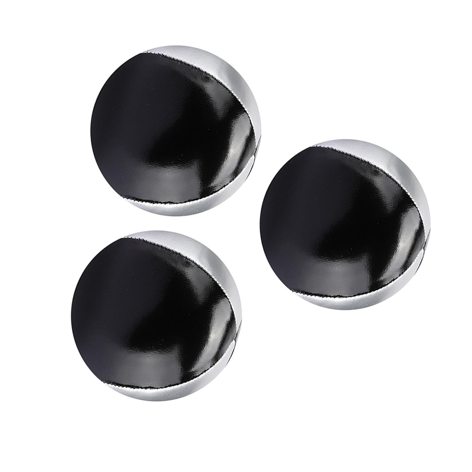 aqxreight 3PCS Silver Black PU Leather Indoor Competitive Sports Leisure Portable Juggling Performance Props