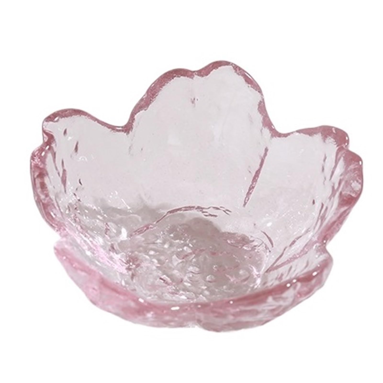 Coppe Gelato 4 Pezzi Piccolo Piatto di Vetro for Gelato, Salsa di Frutta, Ciotola di Fiori di ciliegio, Piatto di condimento, Forniture da Cucina per Dessert(Pink2)