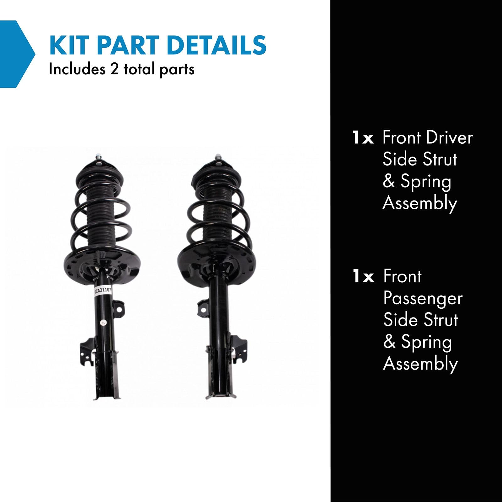 Amazon.com: TRQ Front Driver and Passenger Side Strut and Spring