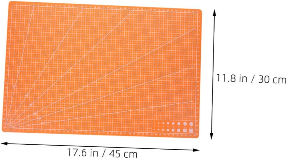 Holibanna 2pcs Double-sided Cutting Mat for Crafts and Sewing, A3 Orange Thin Craft Cutting Board for Quilting and Modeling Projects