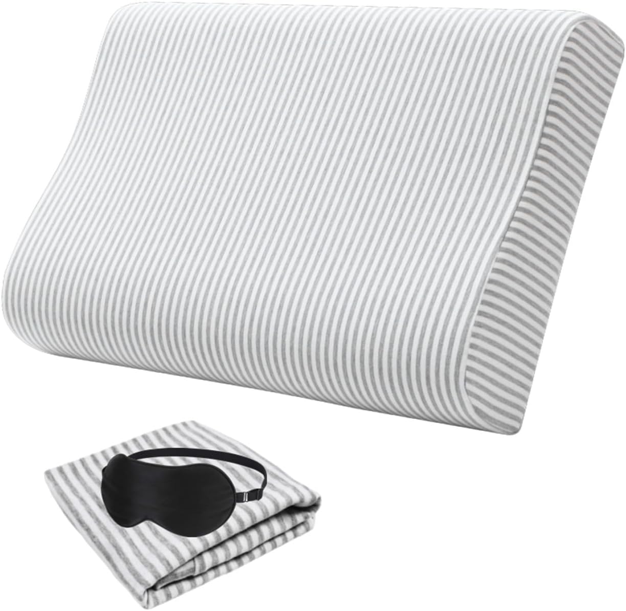 Replacement Pillow Case for Contour Pillow,Zippered Pillow Cover for Memory Foam Neck Pillow,Soft Cotton Pillow Protector for Neck Cervical Pillow,Latex Pillow
