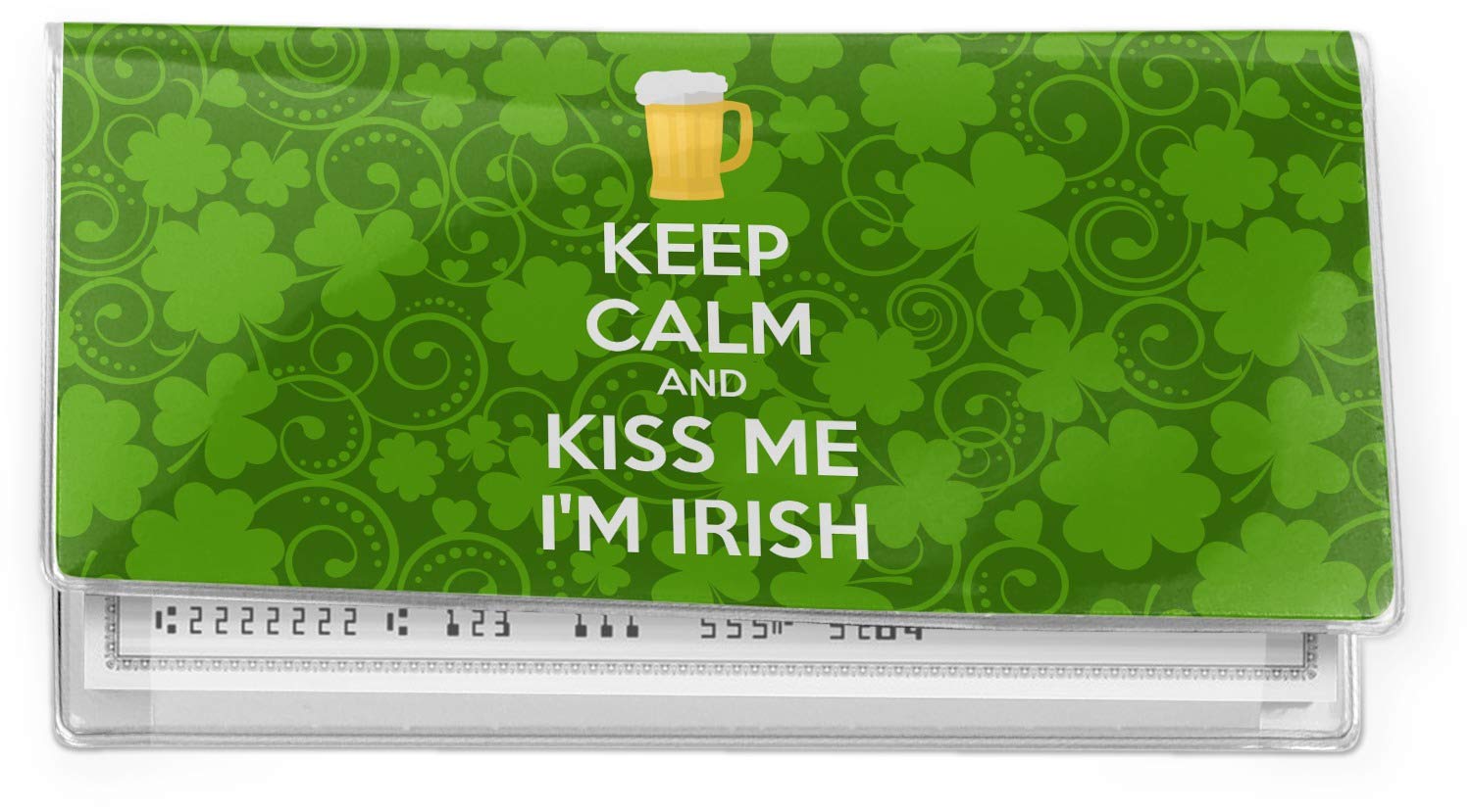 Personalized Kiss Me I'm Irish Vinyl Checkbook Cover