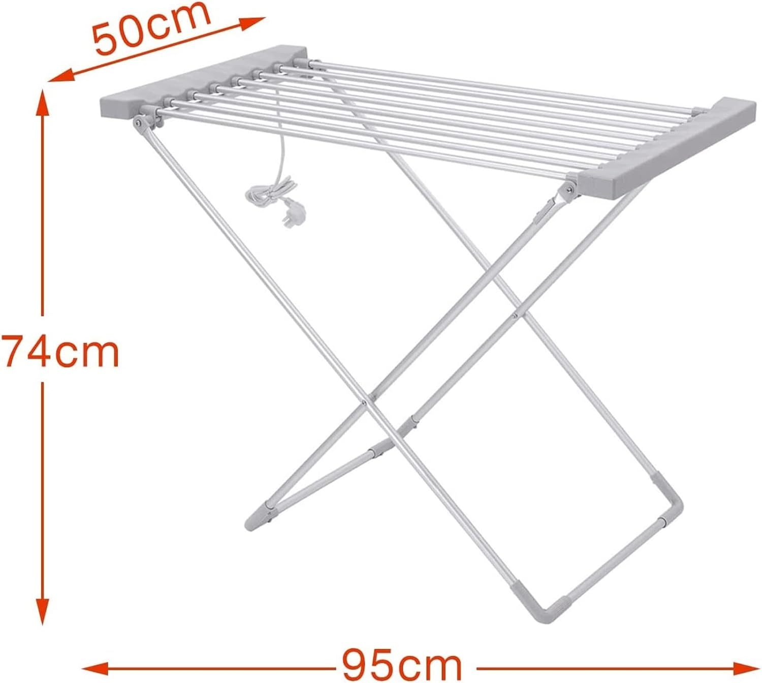 Electric Heated Clothes Airer-Heated Drying Rack with 8 Heated Tubes - Home Heated Drying Rack,Folding Indoor Electric Clothes Dryer