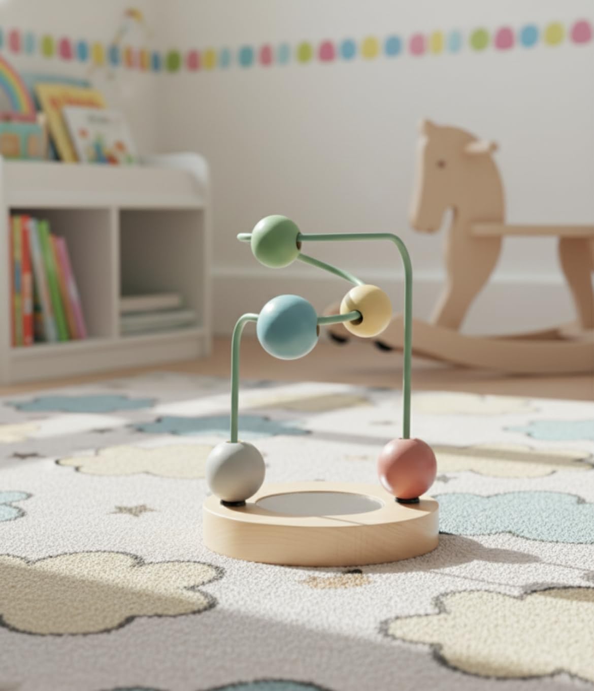 Premium Holzspielzeug Set für Kleinkinder. Multifunktionales Motorikspielzeug 3-in-1. Nachzieh-Elefant, Stapelturm & Motorikschleife. Fördert Feinmotorik, Zählen, Koordination & Wahrnehmung.