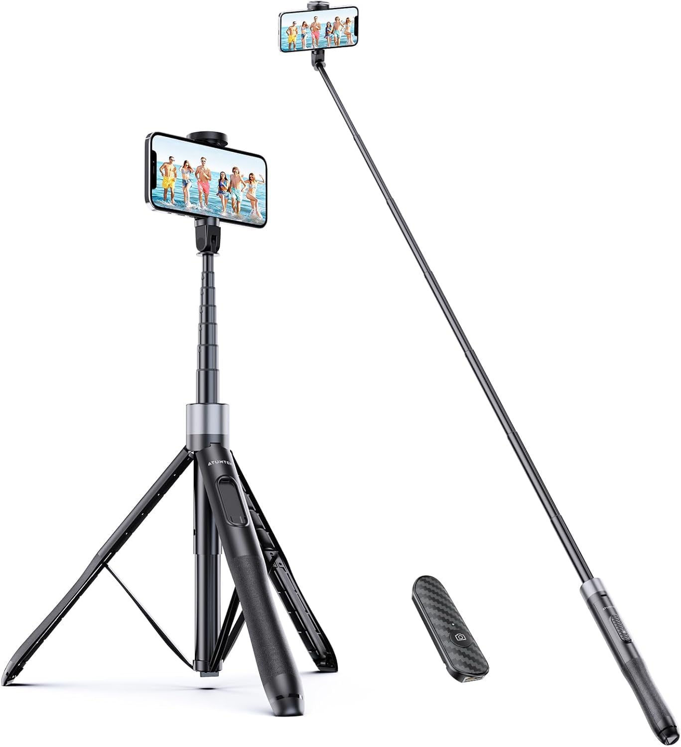 ATUMTEK 60" Selfie Stick Tripod, All in One Extendable Phone Tripod Stand with Bluetooth Remote 360° Rotation for iPhone and Android Phone Selfies,