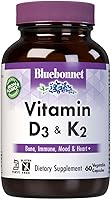 Vista 1 de Bluebonnet Nutrition Vitamina D3 y K2, sin soja, para huesos fuertes y saludables*, sin gluten, sin OMG, sin lácteos, certificado Kosher