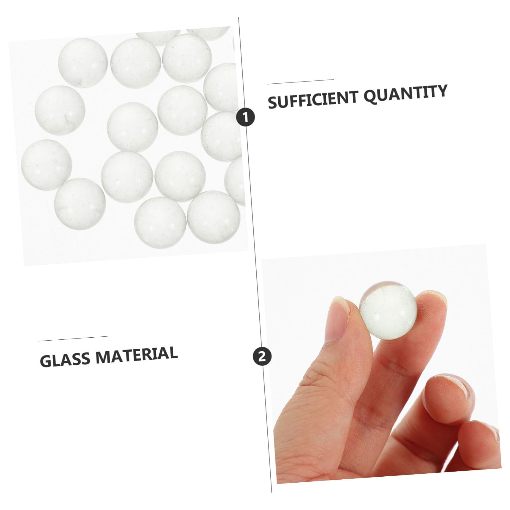 IMIKEYA 180piezas Canicas De Vidrio Transparente Bolas Redondas De Cristal para Decoración De Jarrones Acuarios y Manualidades