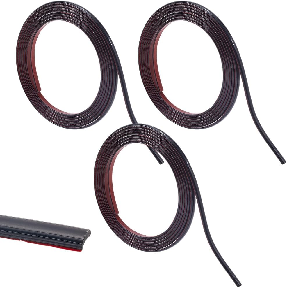 CRASPIRE 49.2Ft 5 Rolls Black Molding Trim Flexible Wall Trim Skirting Board Peel and Stick Self Adhesive Liner Wallpaper Border PVC Backsplash Tile Edge for DIY Ceiling Furniture Door Wardrobe Decor