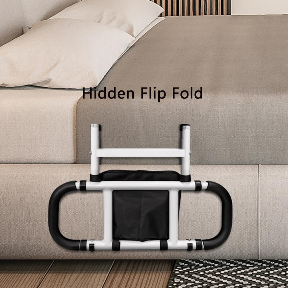 Barandillas De Cama para Adultos Mayores: Protección De La Cama, Bolsa De Almacenamiento, Asas Laterales Reforzadas Y Lámpara Inteligente, Mayor Seguridad Y Comodidad