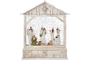Raz Imports Nativity Musical Lighted Water Creche Christmas Figurine, 10 Inch