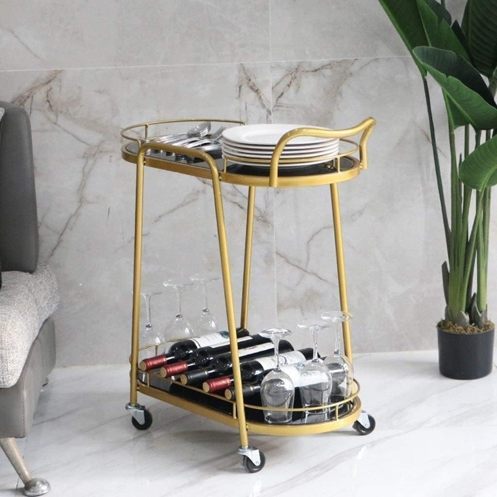 Bar Cart, Home Bar Hotel Serving Cart Wine Cart - 2 Tier Trolley Serving Cart Trolley Cart On Wheels Hostess Trolley Drinks Trolley Utility Cart Cocktail Trolley Tea Trolley Home Bar Cart