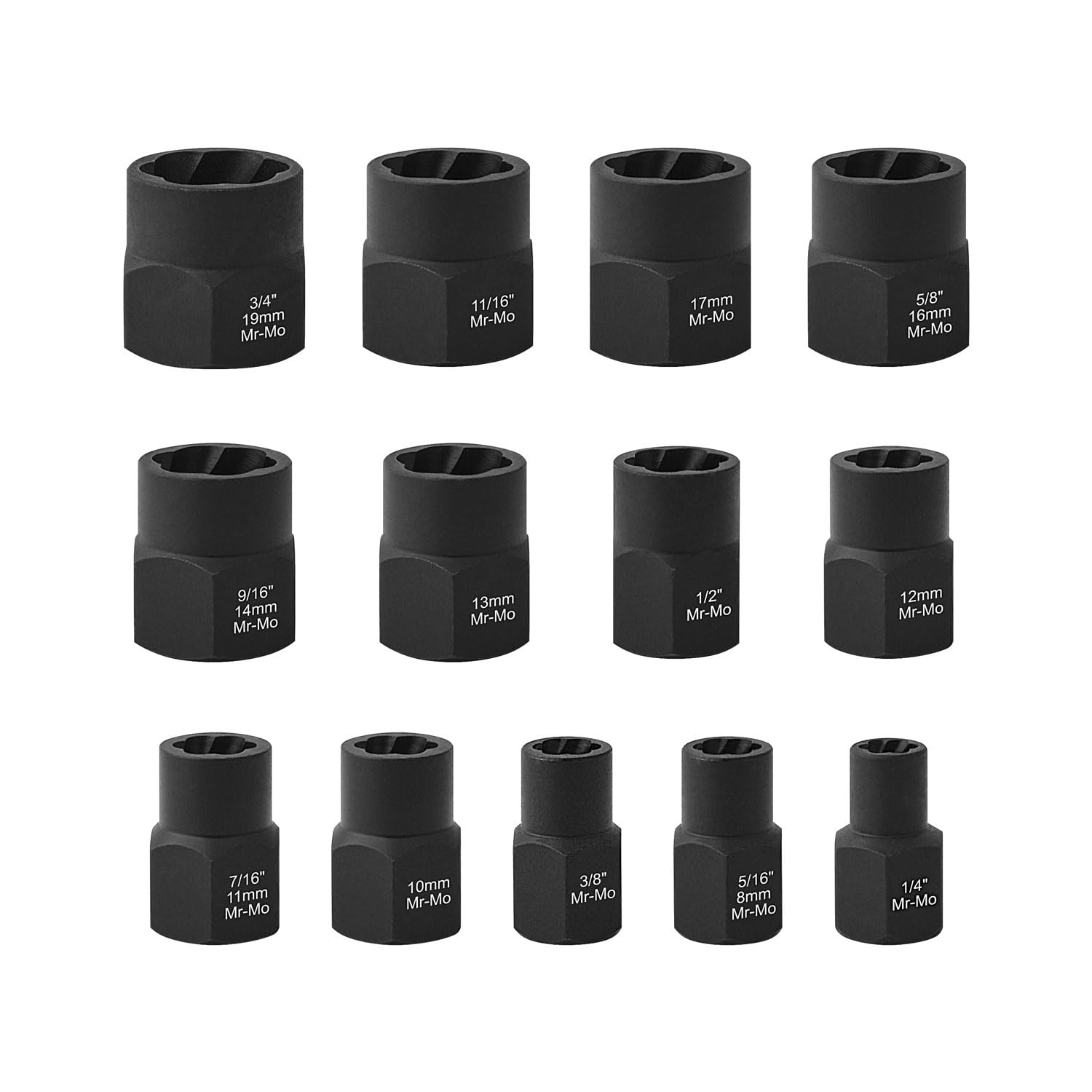 Gunpla Juego de 13 Piezas Extractores de Tornillos Rotos de Impacto, Herramienta de Extracción de Tornillos y Pernos Dañados, Removedor de Tuercas