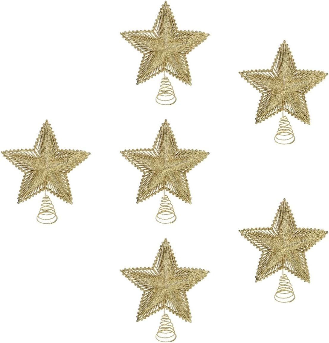 High Heel 7 Pcs Christmas Tree Top Decoration Spring Fling Decorations DIY Christmas Tree Star Plastic Golden High Heel