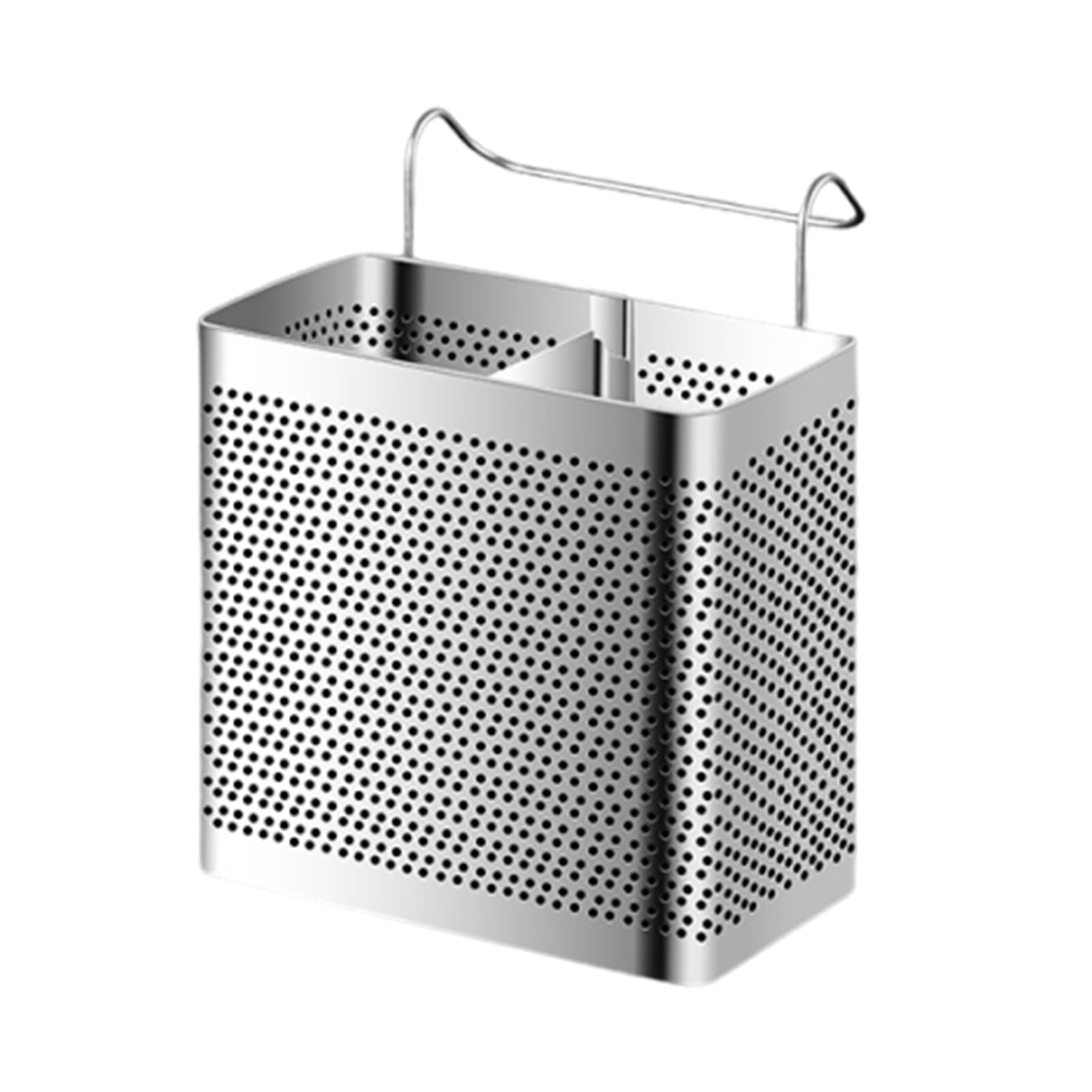 Chopstick Holder Stainless Steel with Double Compartment Organizer Ventilation Drainage Rust-Resistant Container for Kitchen