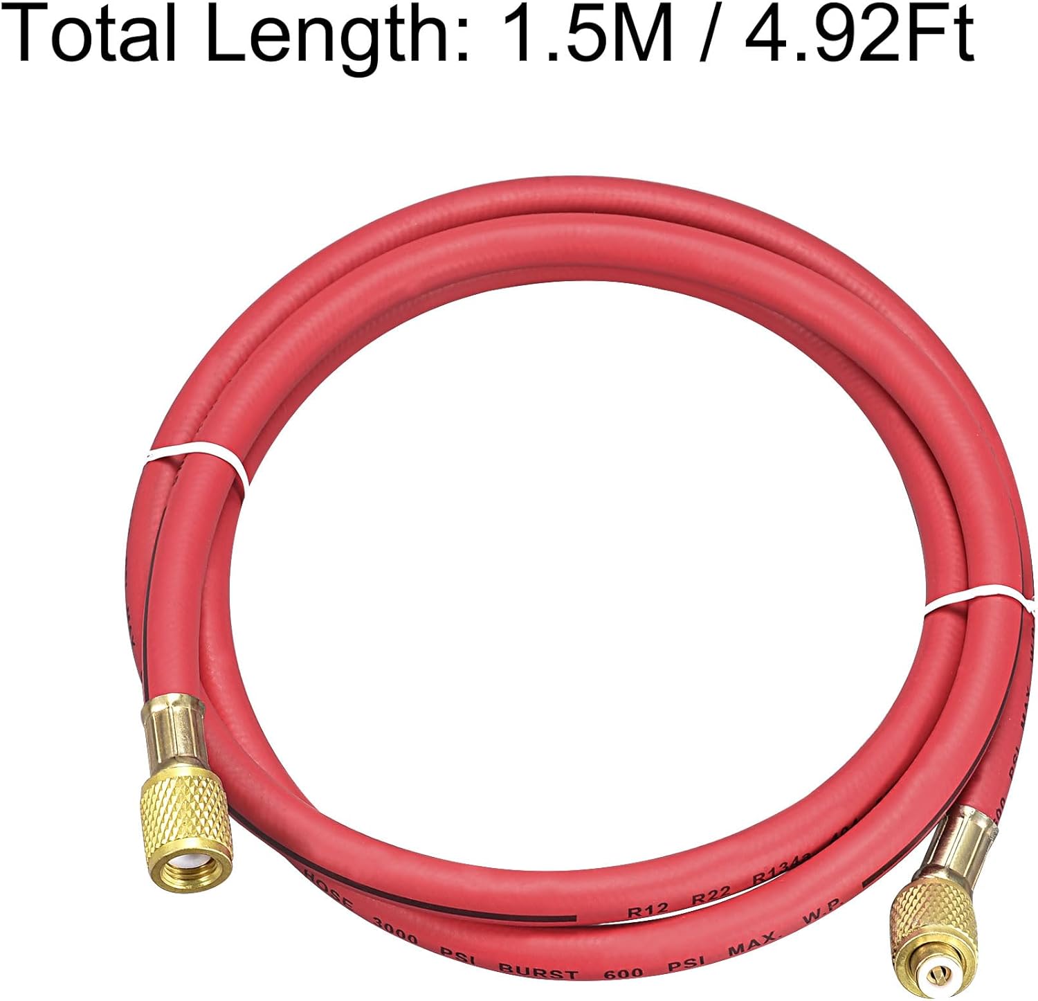 uxcell Refrigerant Charging Hose, 1/4 SAE Thread 4.92Ft Length 600PSI Tube HVAC Hoses, for Home Air Conditioner Refrigeration Maintenance, Red