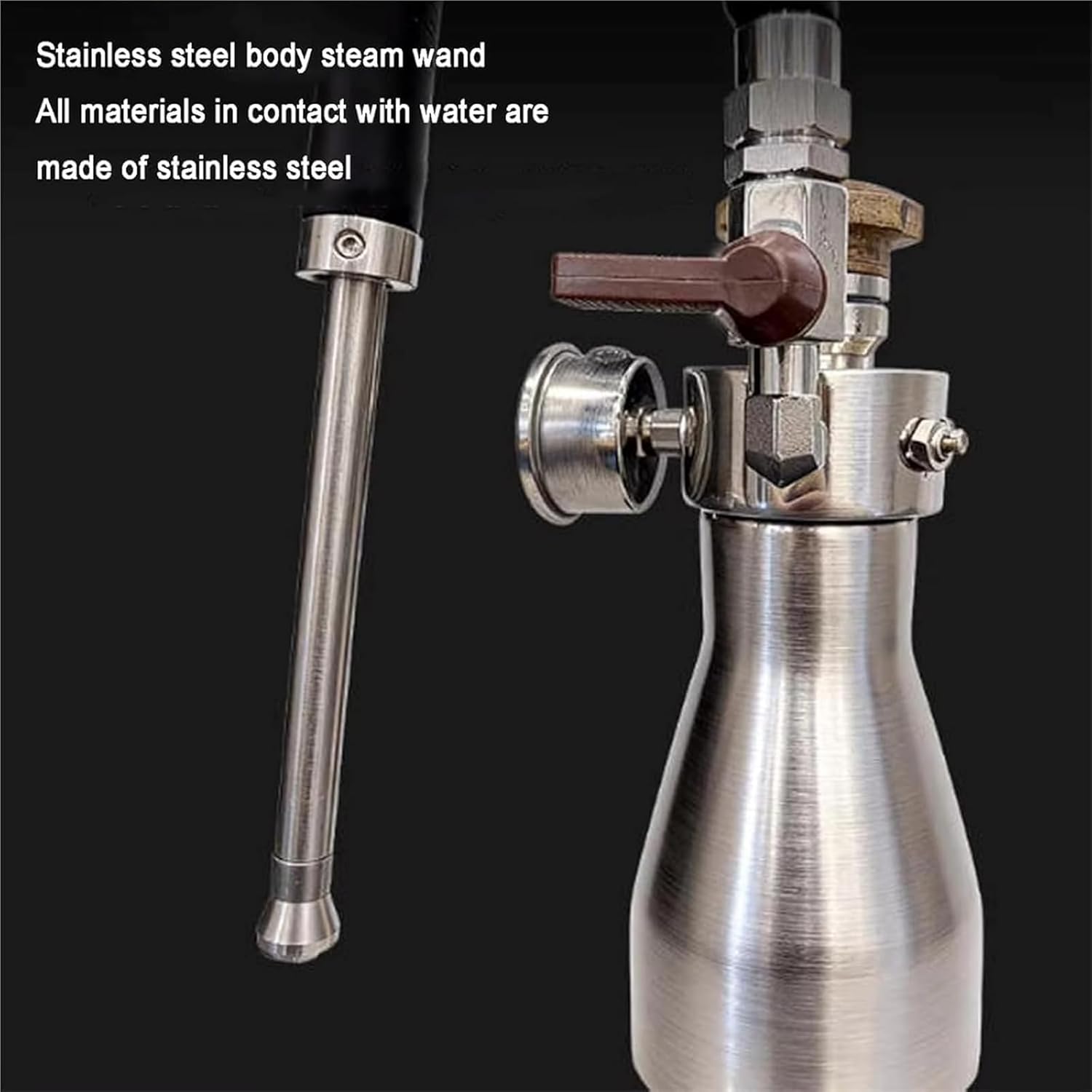 Outdoor Steam Frother, Steam Boiling Water Frothing Machine, 300ml Water, Pressure Gauge, 3 Bar Max Pressure, Open Flame, Induction Hob Heating, For Coffee Shop, Home
