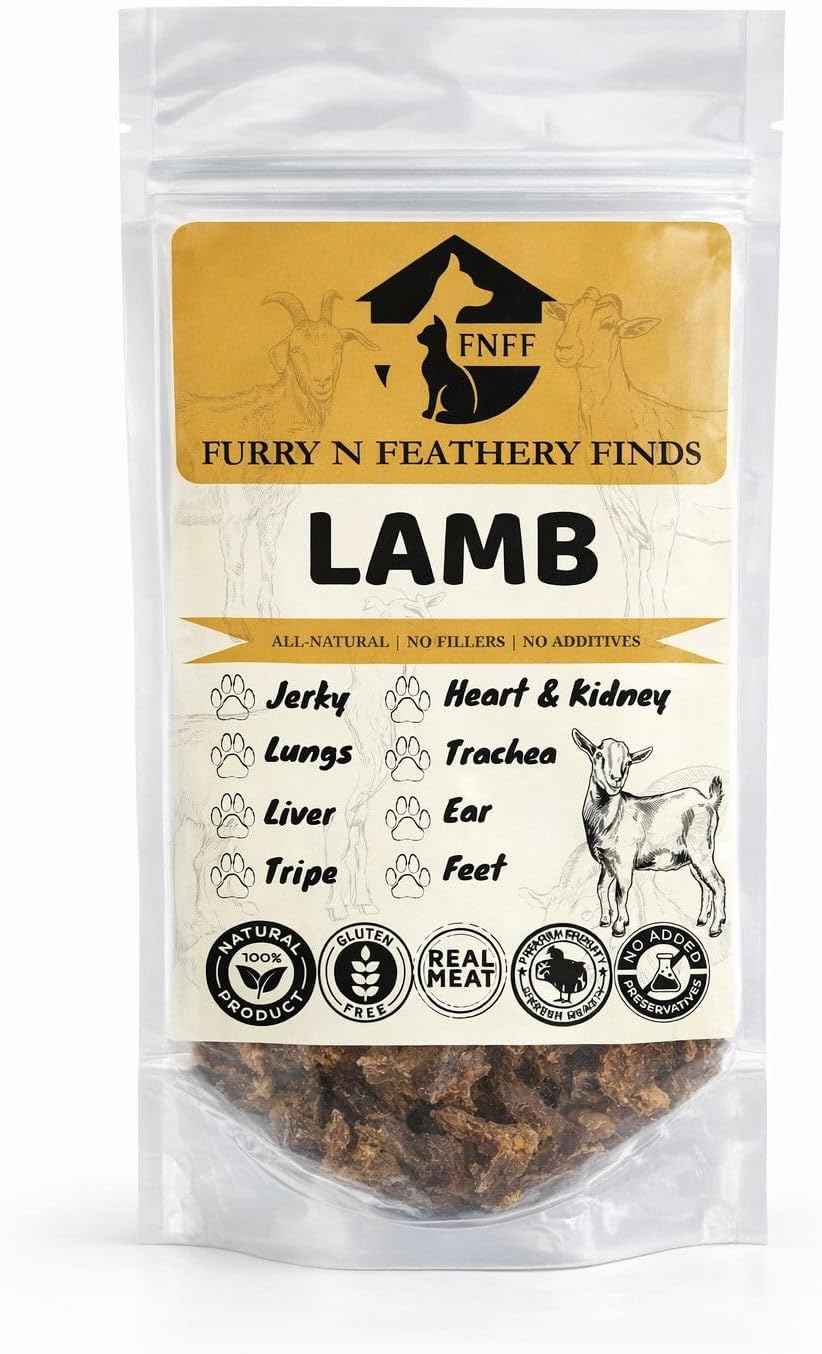 Lamb Natural Dog Treats Lamb Meat Chews | Jerky, Organs & Bones Mix | Grain-Free, No Fillers, No Additives | High-Protein Healthy Treats for Dogs (Trachea) 3 pcs |