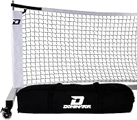Dominator Standard Portable Pickleball Net: USAPA Compliant Indoor/Outdoor Net with Locking Wheels & Storage Bag