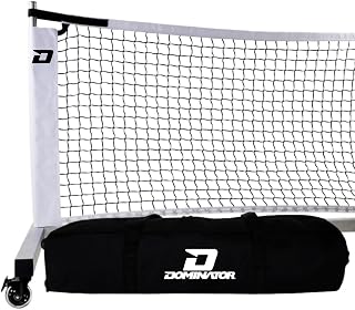 Dominator Standard Portable Pickleball Net: USAPA Compliant Indoor/Outdoor Net with Locking Wheels & Storage Bag