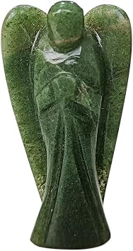 Green Jade Natural Stone Angel Crystal Stone, Crystal Gemstone For Vastu, Protection, Abundance, Luck Gifts For Family And Friends 1.5 Inch