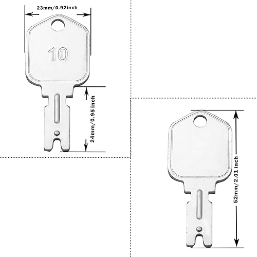 Miniatura 8 de Llave de encendido para equipos pesados, paquete de 10 llaves Komatsu, sustituye a la pieza OEM TR261434 para excavadoras, topadoras, cargadoras y