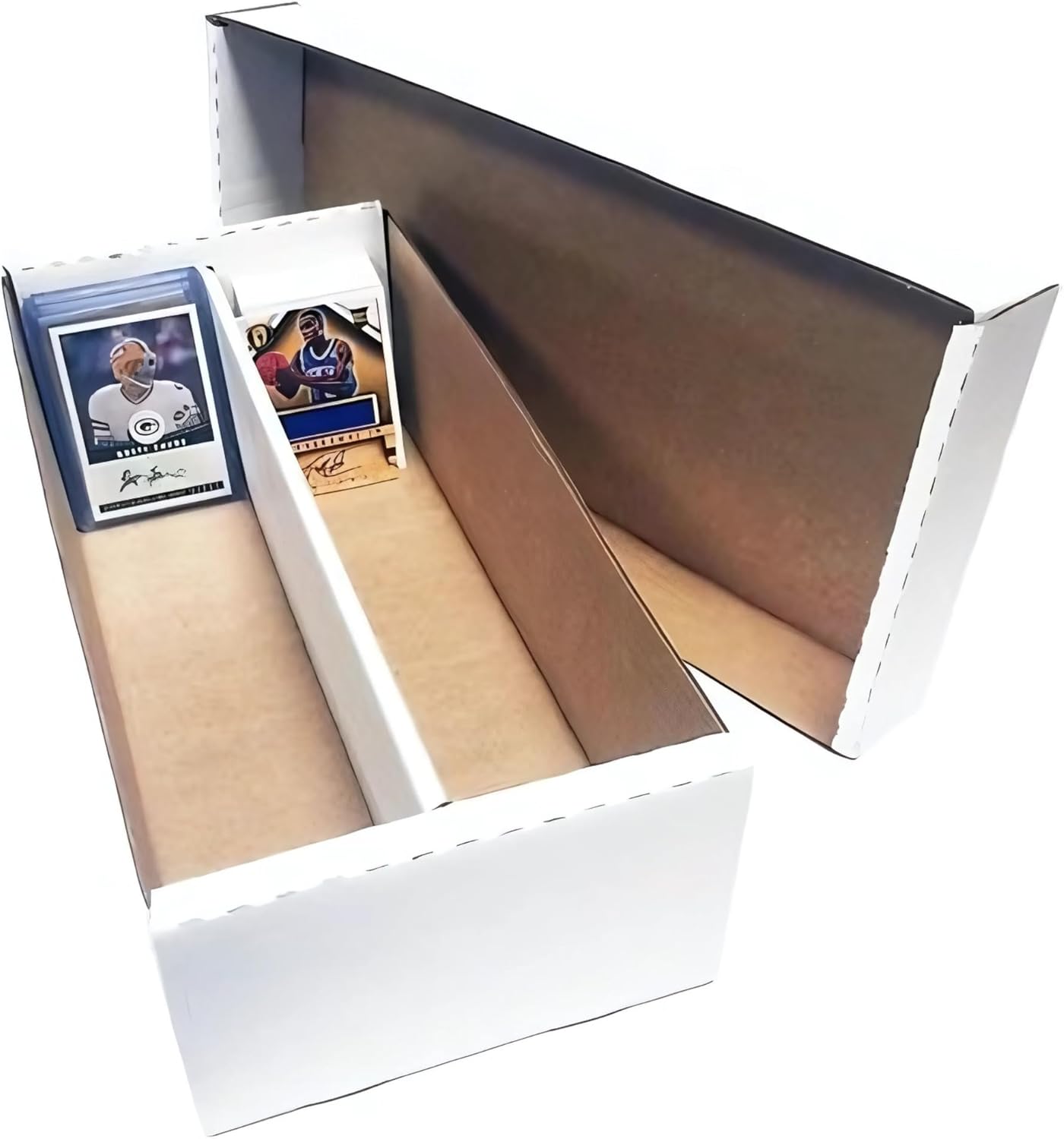 Max Protection (10 Shoe Box Card Storage - Durable 2 Row Toploader Card Storage Box - Made in USA with Premium Cardboard - Trading Card Organizer - Holds Toploaders for Safe Collection