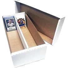 Max Protection 1-Pack 2 Row Shoe Card Storage Box - Cardboard Sports Baseball Trading Toploader Boxes - Made in USA