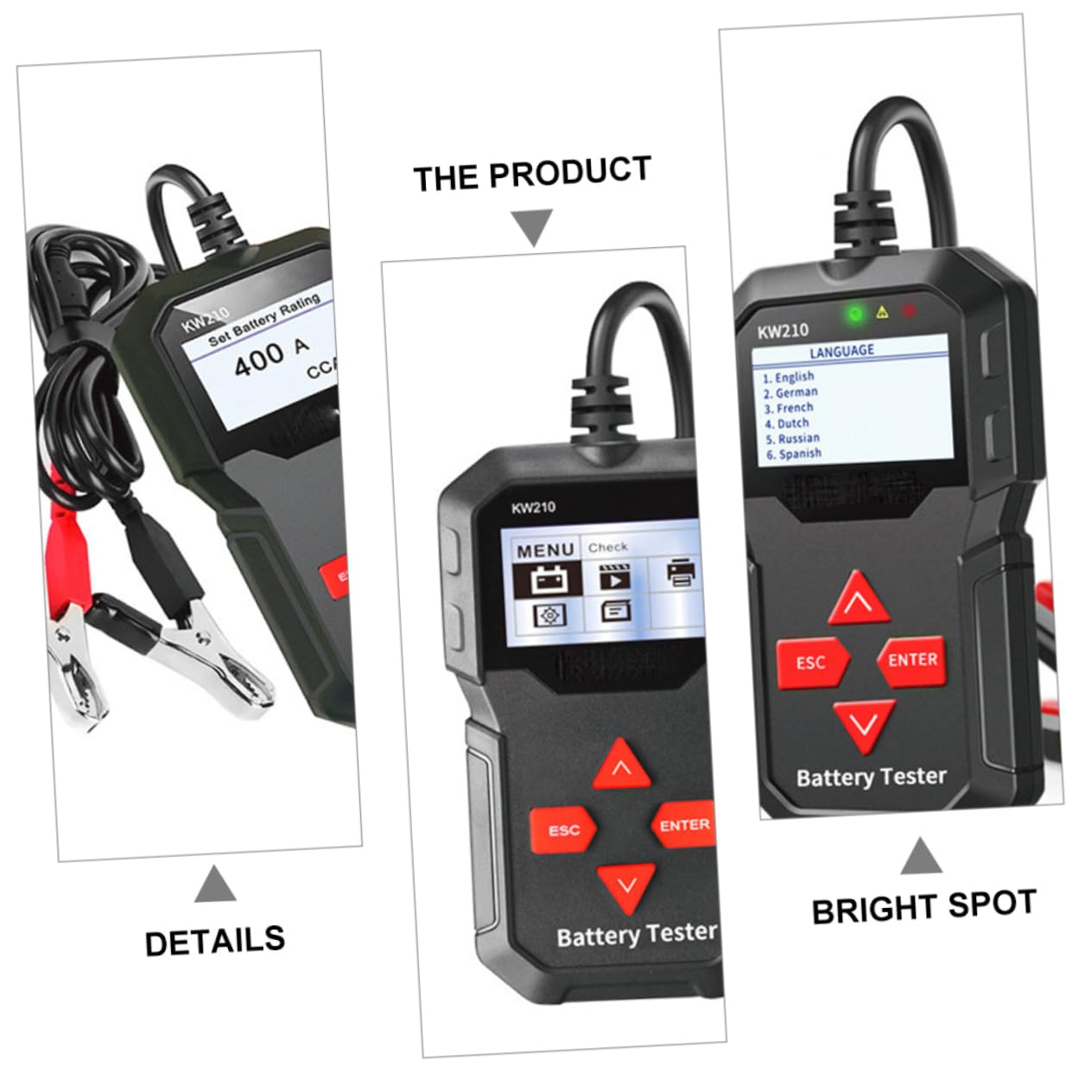 Luxshiny 1Set Car Battery Tester Diagnostic Tool for Battery Health to Use Battery Testing Equipment for Vehicles Portable and Durable Design