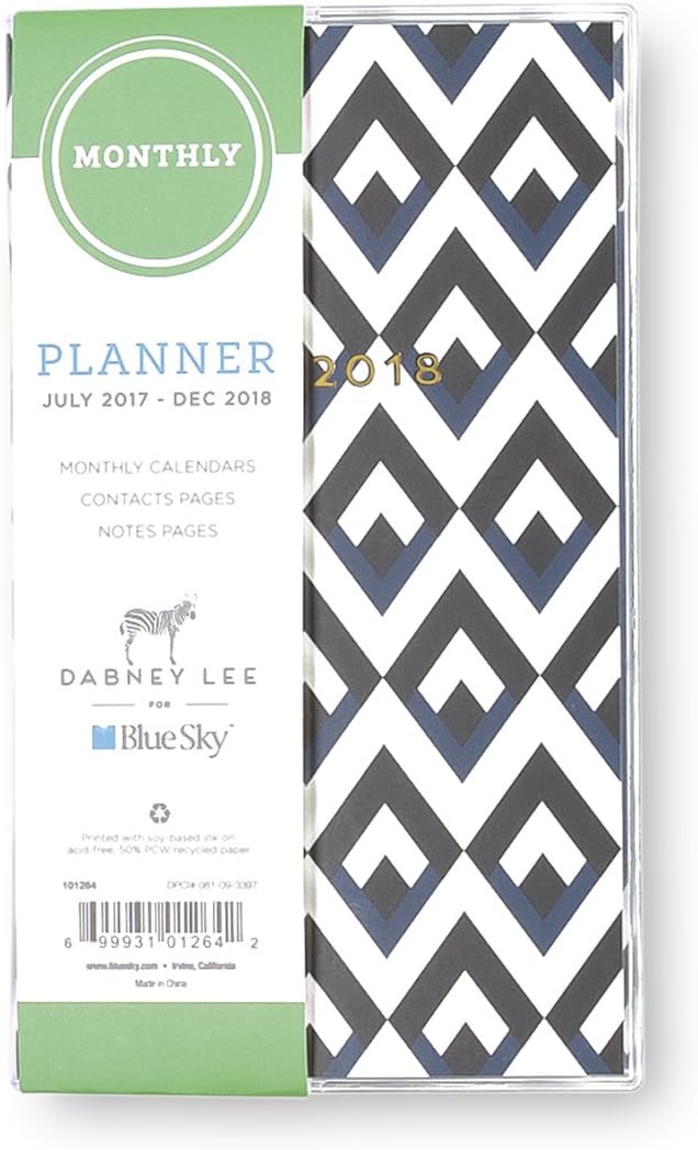 Dabney Lee for Blue Sky 2017-2018 Weekly & Monthly Planner, Twin-Wire Binding, 3.6" x 6.1", Remi Navy