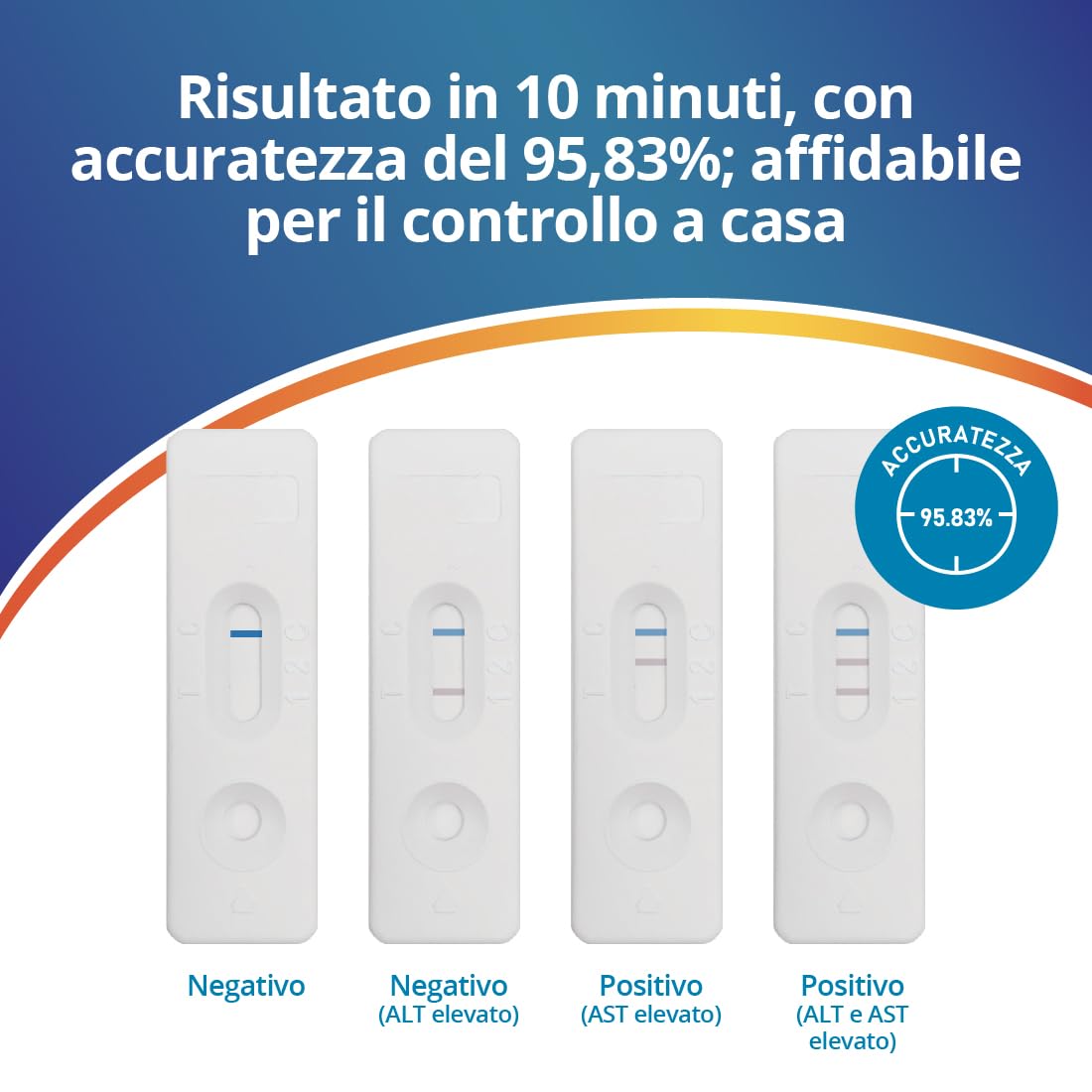 TEST FEGATO Adeste - Rapido fai da te per la rilevazione di problemi al fegato. Confezione da 2 test