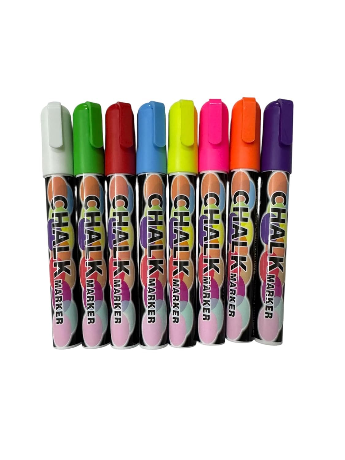 liquid chalk markers pens-8colors washable & wet erase neon chalk makers for blackboard,chalkboard signs,glass window,school kids art-erasable window markers for cars