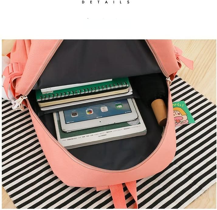 Miniatura 7 de CYee Four-piece Set Kawaii Daypack with Cutecore Pendant Aesthetic School Backpack Bags Fairycore Travel Commuter Bag (Green)