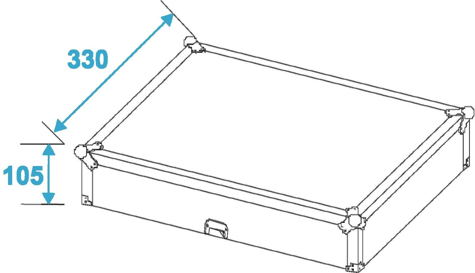 Roadinger 059540 MCR-10 Flight-case pour Mixer Noir