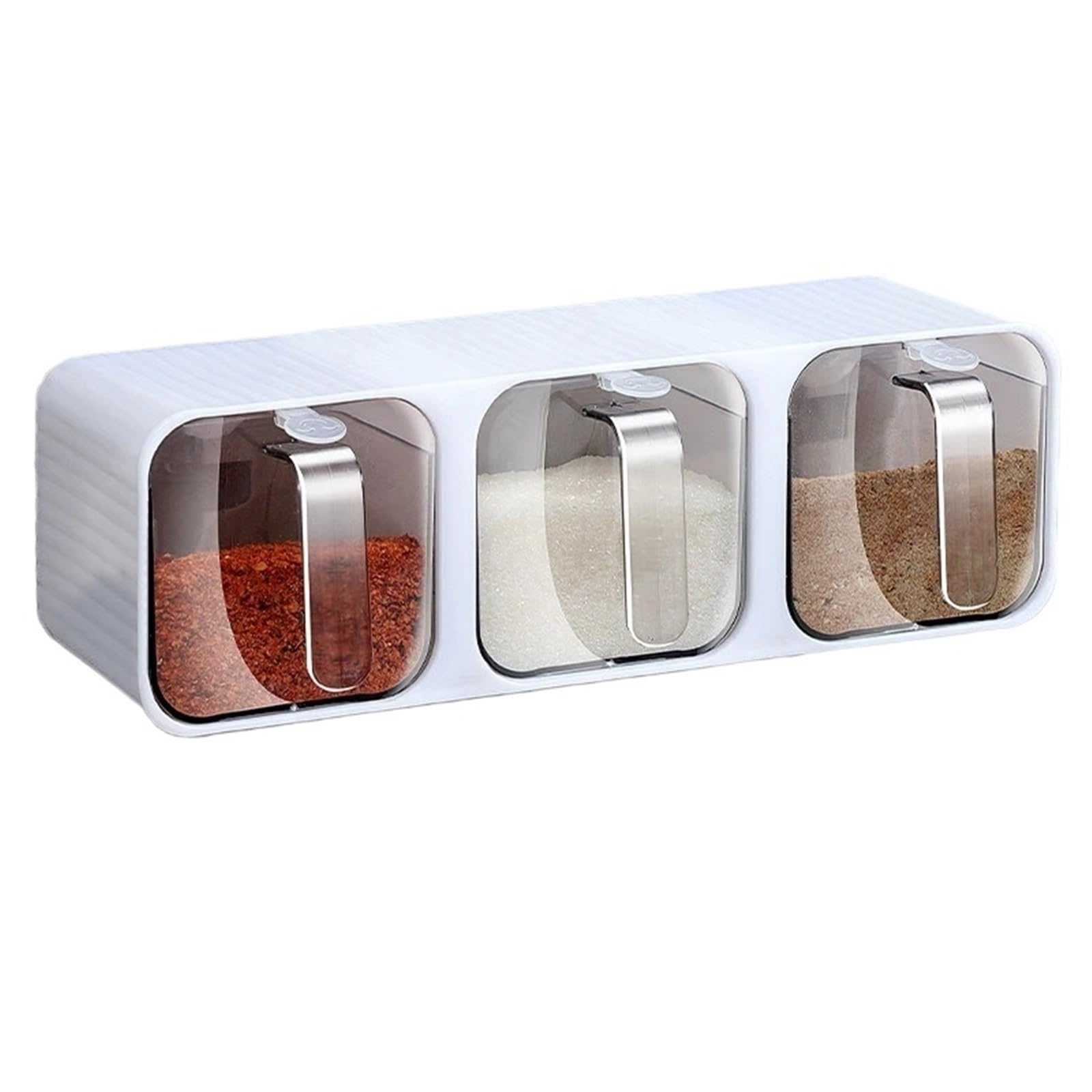 CNYUON Seasoning Box Kitchen Supplies Wall-mounted Storage Monosodium Glutamate Salt Jar Household(White)
