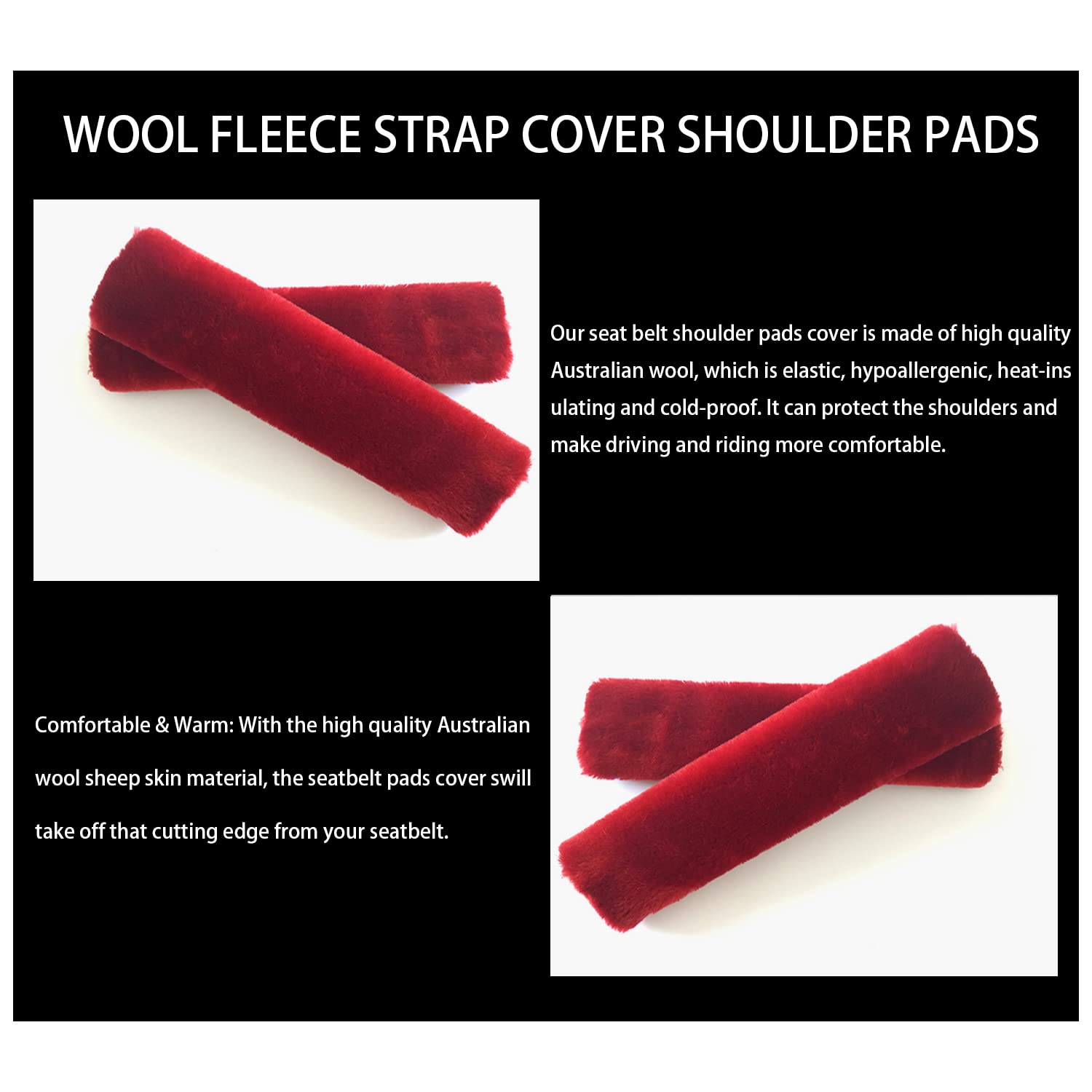 2 Housses Simili-Laine Pour Ceinture De Sécurité - Confort Voiture Adulte Et Enfant (Blanc)