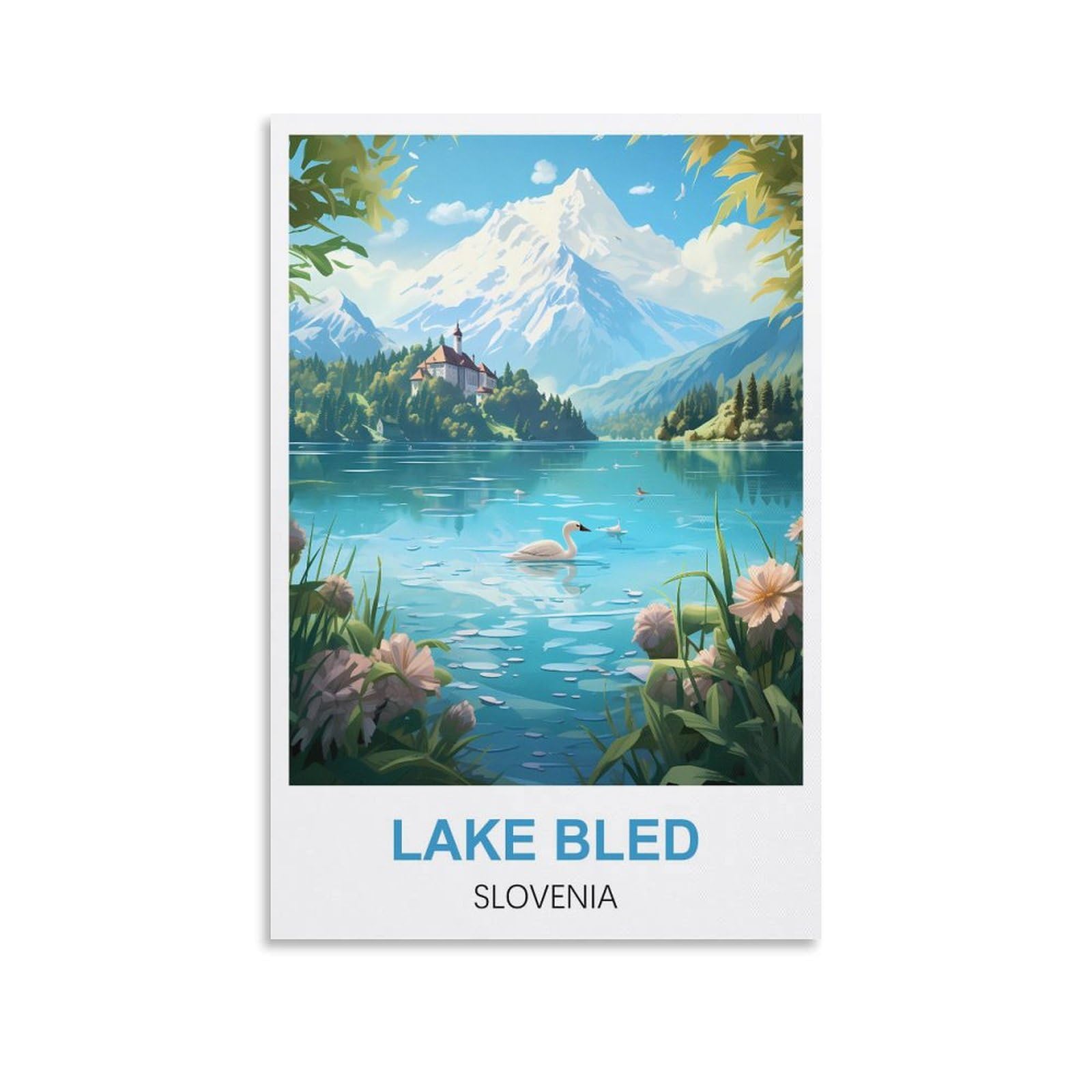 EZMLFA Diamond Painting Art Kits,Lake Bled Slovenia,5D Diamond Painting Kit for Adults Beginners, DIY Full Round Drill Gem Art Kits for Home Decor 40x50cm