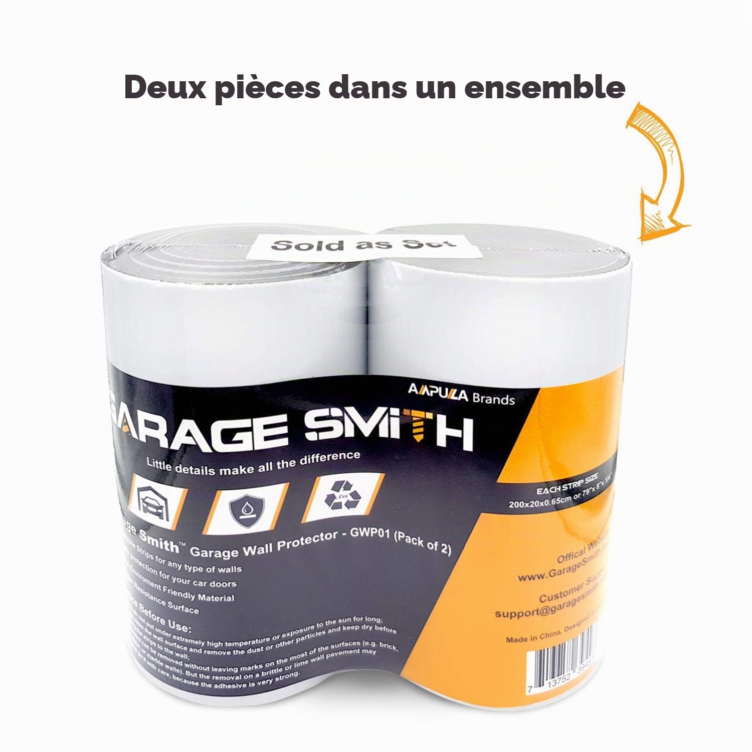 Ampulla Ultra Epais Protecteur Mural Du Garage Resistant A L'eau, Conçu En Allemand - Pack de deux (épaisseur 6,5mm)